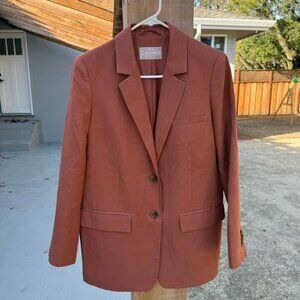 Everlane Linen Easy Blazer in Rust
